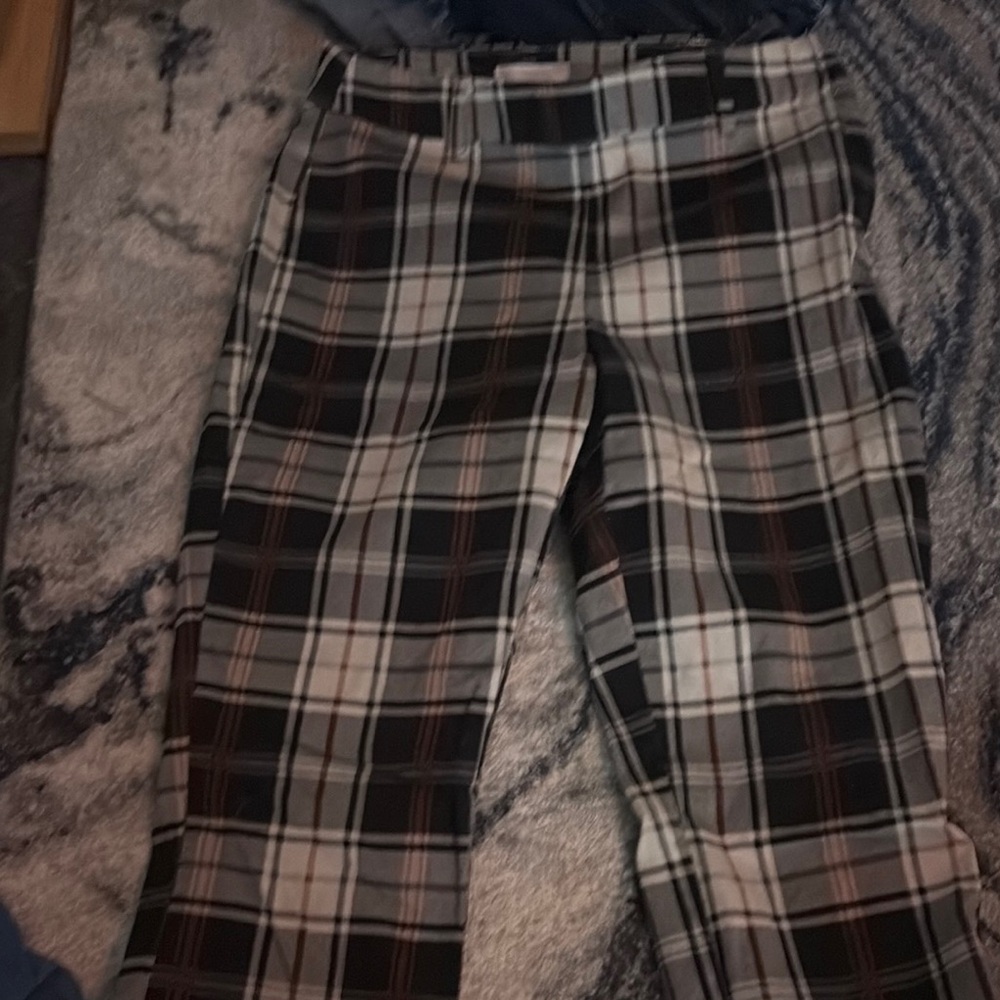 H&M Women's Skinny Jeans - Black, White, Brown Plaid